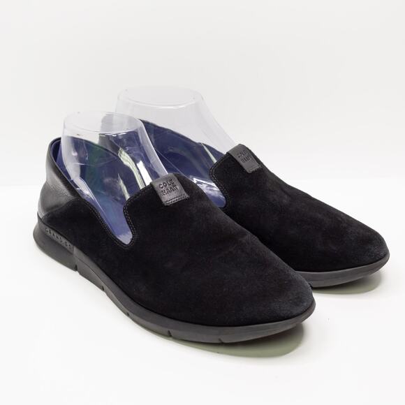 COLE HAAN Grand.0S Horizon Suede Loafers Slip On Black W08648 Womens Sz 8.5 - Picture 1 of 9